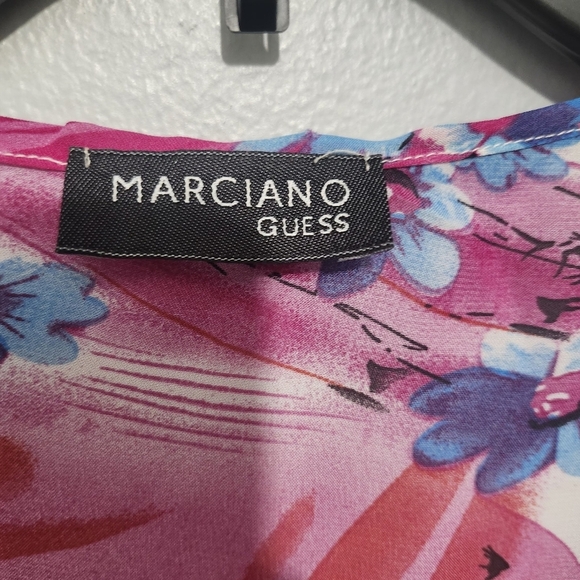 Marciano Guess Floral Kimono Cardigan with Black Trim Size S Pink - Picture 4 of 7